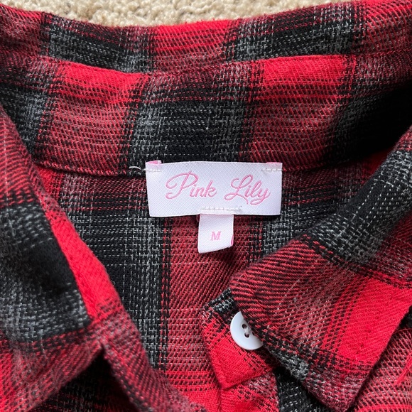 Pink Lily Flannel Shirt - Picture 2 of 7